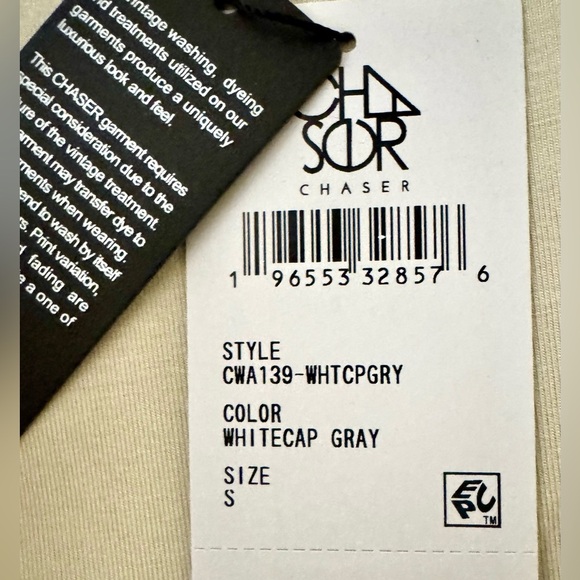 Chaser Sz S Ocala Whitecap Piquant REVERSIBLE Fitted Top REVERSES IVORY TO GREEN - Picture 16 of 16